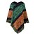 cheap Cardigans-Women&#039;s Shirt Shrugs Ponchos Capes Green Blue Purple Tassel Print Color Block Casual Weekend Long Sleeve V Neck Ponchos Capes Regular Loose Fit One-Size