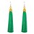 cheap Earrings-long woven tassel earrings for women - large boho statement fringe dangle earrings, big bohemian tassel earrings (green a)