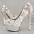 cheap Wedding Shoes-Wedding Shoes for Bride Bridesmaid Women Closed Toe White PU Pumps with Rhinestone Crystal Imitation Pearl Bowknot Tassel Stiletto High Heel Platform Wedding Party Valentine&#039;s Day Luxurious