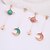 hesapli Küpeler-Kadın&#039;s Damla Küpeler Küpe Eşleşmeyen Küpeler Uyumsuz MOON Gwiazda Moda sevimli Stil Tatlı Küpeler Mücevher Yeşil / Pembe Uyumluluk Hediye Günlük Balo Çalışma 1 çift