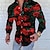 abordables camisas gráficas de hombre-Hombre Camisa Camisa gráfica Tartán Cuello Mao Rojo Azul Piscina Naranja Noche camisetas de golf Manga Larga Retazos Impresión 3D Ropa Design Punk y gótico