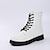 cheap Women&#039;s Boots-Women&#039;s Boots Combat Boots Booties Ankle Boots Chunky Heel Round Toe PU Zipper Solid Colored Black White