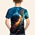 billige Topper-Gutt 3D Galakse Rom T skjorte Kortermet 3D-utskrift Sommer Aktiv Polyester Barn 4-12 år Normal