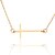 cheap Necklaces &amp; pendants-2pcs sideways cross necklace 18k gold plated stainless steel simple small cross pendant for women girls rose gold, gold or silver with gift box (rose gold and silver)