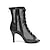 ieftine Cizme de Dans-Pentru femei Cizme Dans Pantofi Tango Petrecere Antrenament Performanță Sandale cu șireturi Sandale cu bretele Călcâi Dantelă Despicare Tul Subțire superioară Pantofi vârf deschis Fermoar Adulți Negru