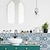voordelige Tegelstickers-24 stks creatieve keuken badkamer woonkamer zelfklevende muurstickers waterdichte mode blauwe mandala tegel stickers