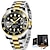 levne Quartz hodinky-LIGE Náramkové hodinky Křemenný pro Muži Analogové Křemenný Móda Svítící Obchodní Luxus Na běžné nošení Voděodolné Kalendář Datum dne Slitina Nerez