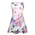 abordables vestidos 3d de niña-Girls &#039; 3D Unicornio Flor Vestido Primavera Otoño Rendimiento Diario Dulce Niños 3-10 años Poliéster