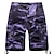 cheap Outdoor Clothing-Men&#039;s Cargo Shorts Hiking Shorts Camo Military Summer Outdoor Shorts Bottoms Ripstop Breathable Multi Pockets Sweat wicking 6 Pockets Knee Length Violet Jungle camouflage Hunting Fishing Climbing