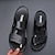 cheap Men&#039;s Sandals-Men&#039;s Sandals Leather Sandals Plus Size Slingback Sandals Walking Beach Daily Cowhide PU Waterproof Breathable Wear Proof Loafer Dark Brown Black Summer