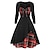 זול תחפושות מהעולם הישן-שמלת קוקטייל רטרו וינטג&#039; שנות ה-50 שמלת שמלת וינטג&#039; שמלת התלקחות שמלת מסיבת חג המולד שמלת אירוע לנשים/מסיבות פסטיבל