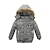 voordelige Bovenkleding-kinderen jongens donsjas winter hoodie jas faux fur trim lange mouwen groen blauw zwart effen parka 3-6 jaar