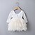 זול שמלות-ילדים פעוטות קטן בנות שמלה פרח שמלת טול תחרה רשת גב חשוף לבן שחור סגול א-סימטרי שרוול 4\3 סגנון חמוד שמלות רגיל