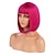 cheap Synthetic Trendy Wigs-Pink Wigs for Women Synthetic Wig Straight Bob with Bangs Wig Pink Short T-Rose Silver Grey White Blue Purple Hair 12 Inch Women‘s Pink Cosplay Wigs Christmas Party Wigs