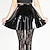 cheap Mini Skirt-Women&#039;s Skirt Swing Mini Faux Leather Black Skirts Winter Pleated Ruffle Streetwear Daily Weekend S M L