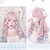 preiswerte Kostümperücke-Lange Ombre bunte synthetische Cosplay-Lolita-Harajuku-Perücke mit Pony, natürliche gewellte Perücken, rosa, lila, blau, tägliche Perücken, Halloween-Perücke