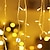ieftine Fâșii LED-țurțuri șir lumina decor lumina ip44 în aer liber lumini de vacanță țurțuri cortina lumini 3,5 m 5 m 96 led-uri 216 leduri șir flexibil de lumină pentru revelion decorare petrecere de Crăciun ghirlandă iluminat colorat us plug