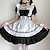 levne Anime kostýmy-Inspirovaný Kostýmová hra Pokojská Anime Cosplay kostýmy japonština Cosplay obleky Šaty Šaty Punčocháče Šály Pro Dámské