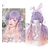 abordables Pelucas para disfraz-Largo ombre colorido sintético cosplay lolita harajuku peluca con flequillo pelucas onduladas naturales rosa púrpura azul pelucas diarias peluca de halloween