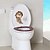 cheap Decorative Wall Stickers-Cat Cartoon Wall Stickers Toilet Stickers Kids Room Kindergarten Toilet Removable Pre-pasted PVC Home Decoration Wall Decal 1pc