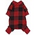 cheap Dog Clothing &amp; Accessories-100% Cotton Buffalo Plaid Dog Clothes Puppy Pajamas Pet Apparel Cat Onesies Jammies Doggie Jumpsuits