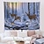 cheap Landscape Tapestry-Christmas Santa Claus Holiday Party Xmas Large Wall Tapestry Art Photo Background Backdrop Decor Hanging Home Bedroom Living Room Decoration Tree Reindeer Snowman Elk Snowflake Candle Gift Fireplace