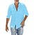 cheap Cotton Linen Shirt-Men&#039;s Shirt Linen Shirt Solid Color Collar Light Blue Navy# khaki Gray White Street Daily Clothing Apparel Fashion Sportswear Casual Pocket / Spring / Summer / Fall / Long Sleeve / Hand wash