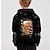 お買い得  男の子の3Dパーカー＆スウェットシャツ-子供 男の子 ハロウィーン パーカー 長袖 3Dプリント スカル ポケット ブラック グレー フクシャ 子供達 トップの 秋 活発的 アウトドア ハロウィーン レギュラー 4〜12年