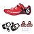 abordables Zapatos de ciclismo-SIDEBIKE Adulto Zapatillas de ciclismo con pedal y cala Calzado para Bicicleta de Carretera Fibra de Carbono Amortización Ciclismo Rojo / negro Hombre Zapatillas Carretera / Zapatos de Ciclismo