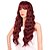 abordables Pelucas sintéticas de moda-peluca de color rojo vino con flequillo pelucas onduladas largas para mujeres peluca sintética resistente al calor ondulada de aspecto natural para uso diario de cosplay en fiestas