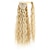 voordelige Paardenstaarten-maïs golvend lange paardenstaart synthetisch haarstukje wikkel op clip hair extensions ombre bruine paardenstaart blond nep haar
