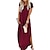 cheap Midi Dresses-Women&#039;s Shift Dress Maxi long Dress Wine Red ArmyGreen White Black Blue Gray Short Sleeve Pure Color Split Pocket Spring Summer V Neck Basic Essential Casual 2022 S M L XL XXL XXXL 4XL 5XL