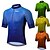 voordelige Heren shirts-21Grams Voor heren Wielrenshirt Korte mouw Fietsen Shirt Kleding Bovenlichaam met 3 achterzakken Bergracen Wegwielrennen UV-bestendig Ademend Sneldrogend Achterzak Groen Geel Oranje Gestipt Polyester