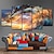 cheap Prints-5 Panels Wall Art Canvas Prints Painting Artwork Picture Wave Painting Home Decoration Decor Rolled Canvas No Frame Unframed Unstretched