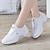 cheap Dance Sneakers-Women&#039;s Dance Sneakers Practice Trainning Dance Shoes Stage Performance HipHop/Square Dance Mesh Thick Heel Lace-up White Black Red