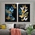 ieftine Imprimate Botanice-artă de perete pânză poster pictură opera de artă imagine abstract fluture aur decorare acasă decor pânză laminată fără cadru neîncadrat neîntins