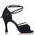 cheap Latin Shoes-Women&#039;s Latin Shoes Ballroom Shoes Line Dance Performance Satin Basic Simple Splicing Solid Color Slim High Heel Ankle Strap Black Brown