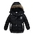 cheap Outerwear-Kids Boys&#039; Down Coat Winter Hoodie Jacket Faux Fur Trim Long Sleeve Green Blue Black Plain Parka 3-6 Years