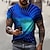 cheap Men&#039;s Tees &amp; Tank Tops-Men&#039;s T shirt Tee 3D Print Graphic Patterned 3D Plus Size Round Neck Daily Short Sleeve Tops Basic Green Blue Purple