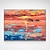 cheap Landscape Paintings-Oil Painting Handmade Hand Painted Wall Art Modern Seascape Sunrise Abstract Picture Home Decoration Decor Rolled Canvas No Frame Unstretched