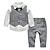 cheap Sets-Kids Boys Shirt &amp; Pants Set 2 Pieces Long Sleeve Stripe Print Cotton Party School Date Basic Suit1-6 Years