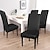 ieftine Husa scaun de sufragerie-Huse pentru scaune din piele neagră, solidă, impermeabilă și rezistentă la ulei, husă de protecție pentru scaun de nuntă
