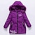 cheap Outerwear-Kids Girls&#039; Coat Long Sleeve Black Purple Pink Cartoon Plain Zipper Winter Adorable Formal 7-9 Years / Cute