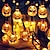 ieftine Fâșii Becurie LED-lumini de halloween în aer liber ip65 impermeabile lumini de șir solar dovleac fantomă liliac zână lumini de șir de grădină petrecere de halloween decorare lampă