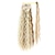 voordelige Paardenstaarten-maïs golvend lange paardenstaart synthetisch haarstukje wikkel op clip hair extensions ombre bruine paardenstaart blond nep haar