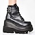 cheap Platform Boots-Women&#039;s Boots Platform Boots Lolita Goth Boots Party Daily Solid Color 3D Booties Ankle Boots Platform Wedge Heel Fashion Sporty Casual Walking PU Leather Faux Leather Zip Colorful Black White