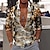 billiga grafiska skjortor för män-Herr Skjorta Grafisk skjorta Gepardtryck Krage Gul 3D-tryck Utomhus Ledigt Långärmad 3D-utskrift Button-Down Kläder Mode Designer Ledigt Bekväm