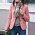 cheap Sweaters &amp; Cardigans-Women&#039;s Blazer Fall Winter Street Daily Regular Coat Warm Regular Fit Casual Jacket Long Sleeve Pocket Plain Pink Khaki