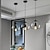 tanie Światła wysp-Lampa wisząca led nowoczesna szklana wyspa kuchenna 23 cm vintage metalowa warstwowa geometryczna szara malowana wiejska salon sypialnia jadalnia oświetlenie kuchni