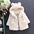 cheap Outerwear-Girls&#039; 3D Solid Color Coat Long Sleeve Winter Active Cute Cotton Kids 3-8 Years Daily Regular Fit